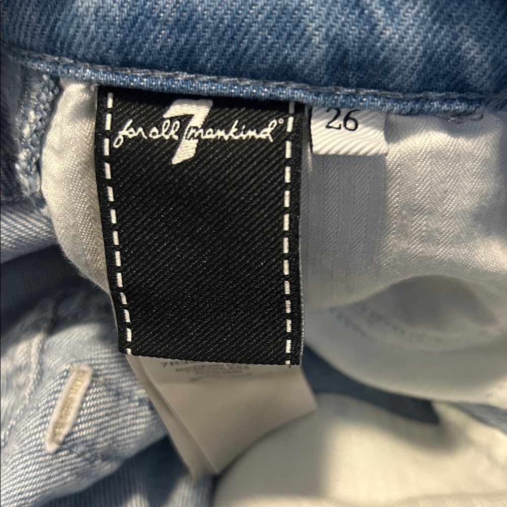 7 For All Mankind Light Blue Wide-Leg Jeans Modern Dojo - Picture 12 of 12